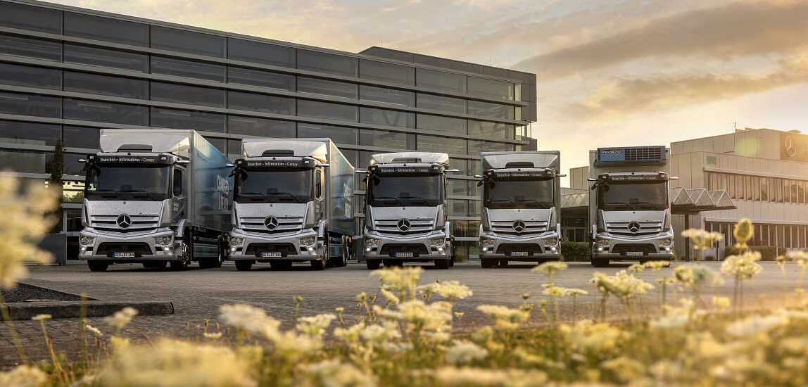 Front view Mercedes-Benz Trucks product range