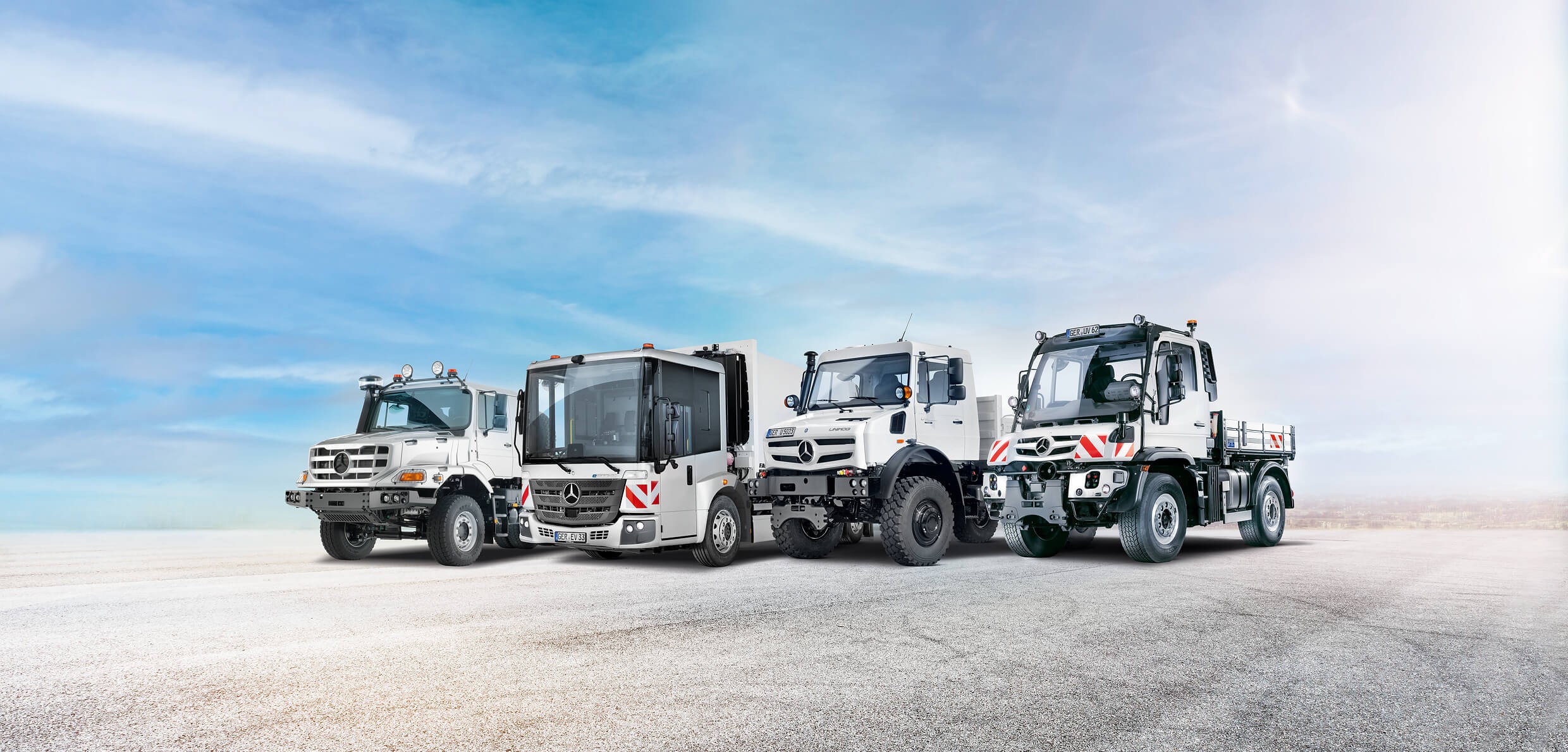 Frontansicht Mercedes-Benz Trucks Produktpalette
